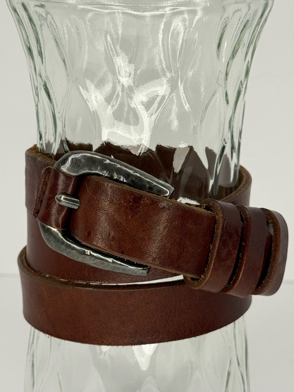 THE LIMITED Vintage Brown Genuine Leather Belt - Made in Italy - Women's Size L